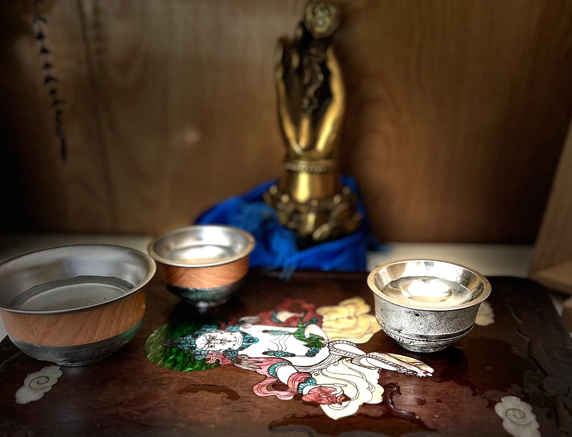 Ritual objects in a quiet practice space